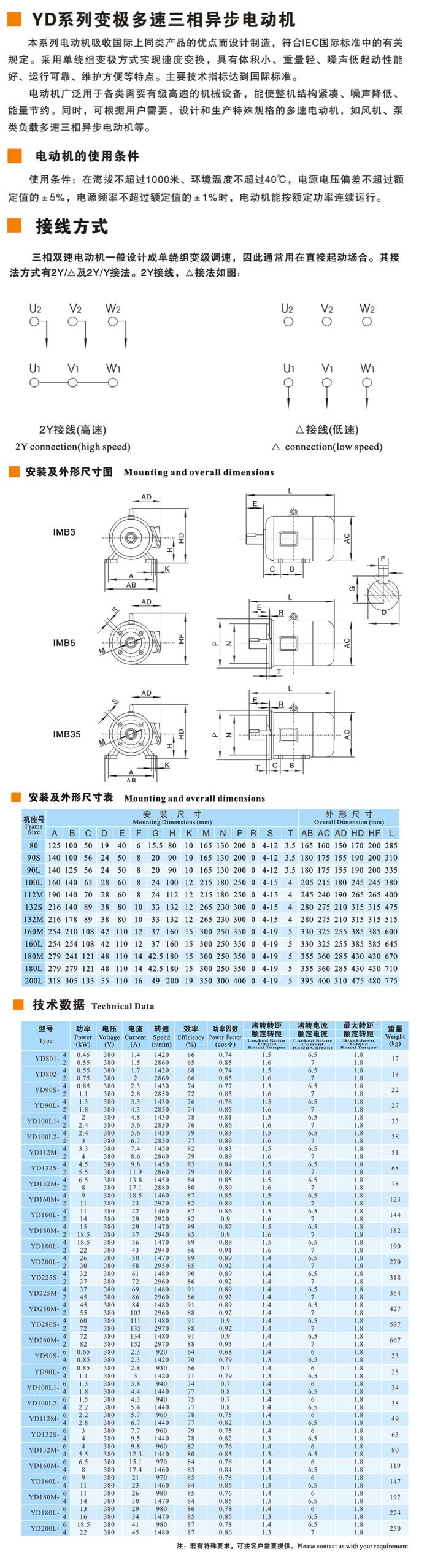 YD變極多速三相異步電動(dòng)機(jī)